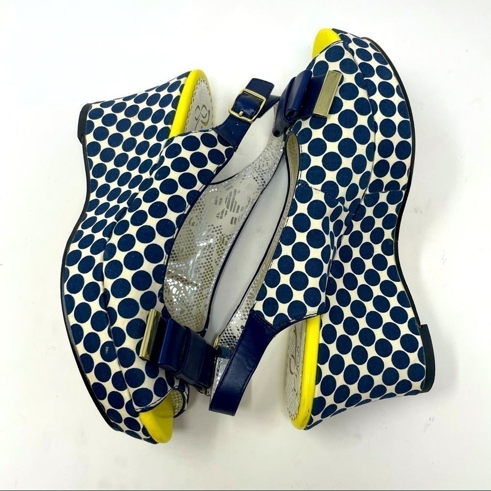 Poetic License “Mad Money” Wedge Sandals Polka Dot Size 6.5 - Picture 3 of 12